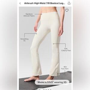 Alo Yoga Airbrush High-waist 7/8 bootleg leggings Ivory Size Large